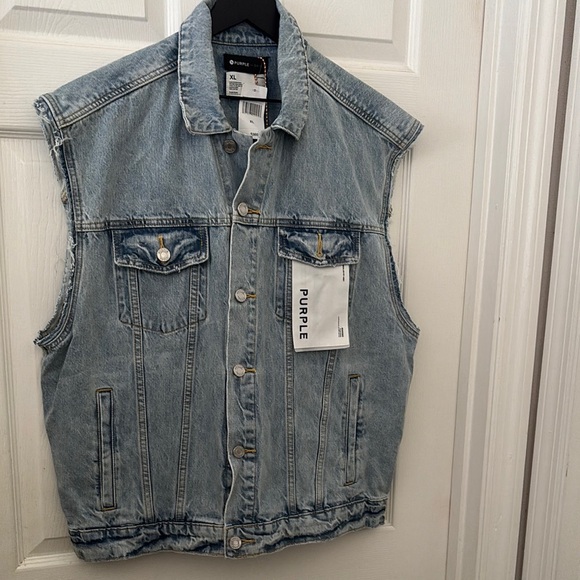 Purple Brand Light Blue Denim Vest